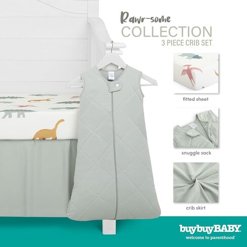 Evolur Rainboho 3 Piece Crib Bedding Set, Machine Washable, Soft and Breathable Toddler Bedding Set, Includes Fitted Sheet, Wearable Blanket and Crib Skirt in Kuwait