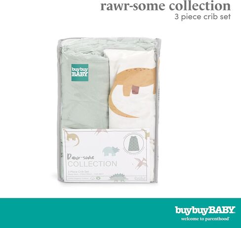Evolur Rainboho 3 Piece Crib Bedding Set, Machine Washable, Soft and Breathable Toddler Bedding Set, Includes Fitted Sheet, Wearable Blanket and Crib Skirt in Kuwait