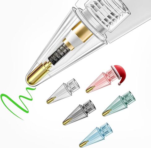 Boben 5 Pack Clear Pencil Tips for Apple Pencil 2nd Generation and 1st Generation Fine Point Metal Tip, Wear-Resistant & Precise Control Pen (Black+ Clear + Pink + Blue + Green) in Saudi Arabia