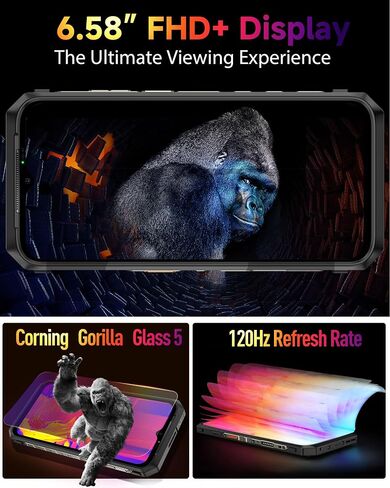 Ulefone Armor 18T Ultra 5G Rugged Phone Unlocked, Thermal Imaging Camera 24+512GB Dimensity 7050 108MP Camera 9600mAh/66W Flash Charging, 6.58" 120Hz NFC Android 14 Rugged Smartphone IR Blaster QI 15W in Saudi Arabia