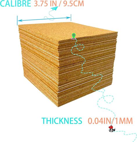 100 Pack Self-Adhesive Cork Round 3.75" Backing Sheets with Adhesive Backing Cork ， for DIY Crafts、Drawing Board, Festive Hand-Cut Paper， Bottom Protection for Various Types of Coasters in Saudi Arabia