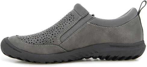 JBU Women's Avry Perforated Slip on Flat Comfort Casual Side Zipper Dress Shoe in Saudi Arabia