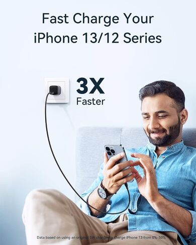 [2-Pack] VOLTME 30W USB C Charger (GaN III Tech), PD PPS Charger Blocks Fast Chargers, 30W USB-C Power Adapters for MacBook Air, iPhone 14 13 12 11 Pro Max Mini Plus, Galaxy S22 S21, Pixel 6, iPad in Saudi Arabia