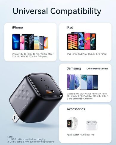 [2-Pack] VOLTME 30W USB C Charger (GaN III Tech), PD PPS Charger Blocks Fast Chargers, 30W USB-C Power Adapters for MacBook Air, iPhone 14 13 12 11 Pro Max Mini Plus, Galaxy S22 S21, Pixel 6, iPad in Saudi Arabia