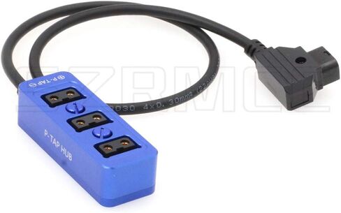 SZRMCC D-tap Male to 3 Port P-tap Hub Metal Splitter Power Cable with Screw Holes for ARRI RED Cameras accesories (Blue) in Saudi Arabia