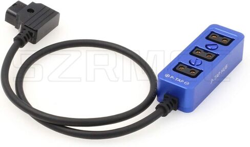 SZRMCC D-tap Male to 3 Port P-tap Hub Metal Splitter Power Cable with Screw Holes for ARRI RED Cameras accesories (Blue) in Saudi Arabia