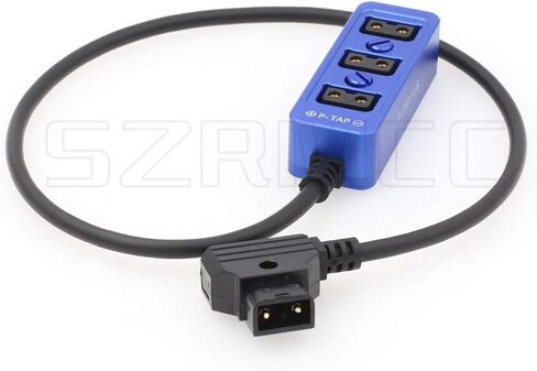 SZRMCC D-tap Male to 3 Port P-tap Hub Metal Splitter Power Cable with Screw Holes for ARRI RED Cameras accesories (Blue) in Saudi Arabia