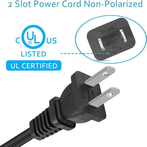 GINTOOYUN AC 2 Prong C8 Power Cord,Standard 2 Slot coiled power cord 6.5 FT for TV Printer Monitor Replacement Power Cord in Saudi Arabia