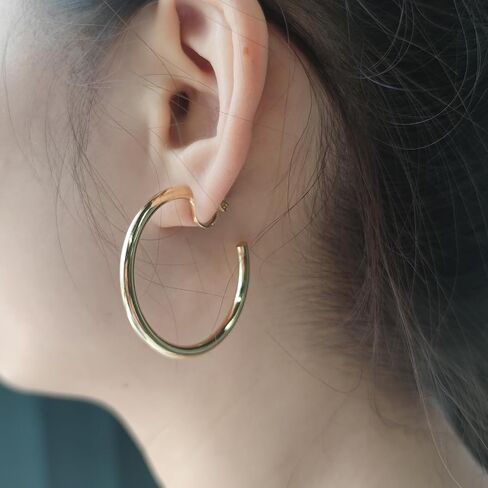 AOLIMI Gold Clip on Hoop Earrings for Women Chunky Hypoallergenic Hoop Earrings Non Pierced Ears Hoops Gift in Saudi Arabia