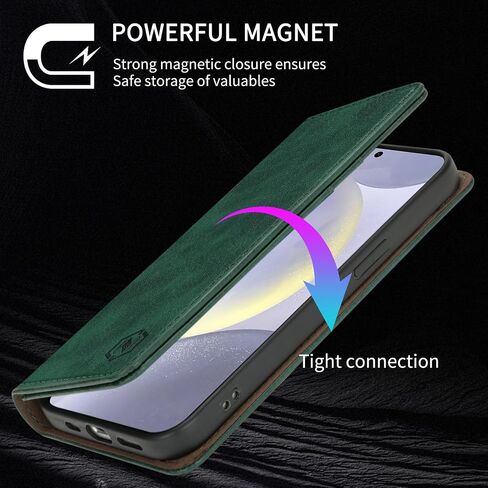 متوافق مع حافظة محفظة Samsung Galaxy S24 Plus مع فتحات بطاقة RFID وإغلاق مغناطيسي واقٍ من جلد البولي يوريثان وغطاء هاتف لهاتف Galaxy S24+ (6.7 بوصة - لافندر) in Kuwait