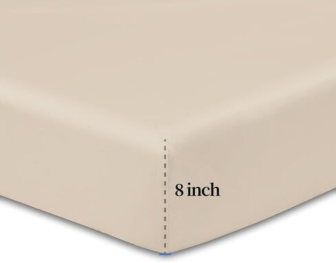 Crib Fitted Sheet Bamboo Viscose Crib Sheet 52"x28"+8" for Standard Crib and Toddler Mattresses - Deep Pocket, Ultra Soft, Breathable, for Baby Boys and Girls (Beige,1 PC) in Saudi Arabia