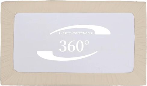 Crib Fitted Sheet Bamboo Viscose Crib Sheet 52"x28"+8" for Standard Crib and Toddler Mattresses - Deep Pocket, Ultra Soft, Breathable, for Baby Boys and Girls (Beige,1 PC) in Saudi Arabia