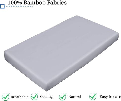 Crib Fitted Sheet Bamboo Viscose Crib Sheet 52"x28"+8" for Standard Crib and Toddler Mattresses - Deep Pocket, Ultra Soft, Breathable, for Baby Boys and Girls (Beige,1 PC) in Saudi Arabia