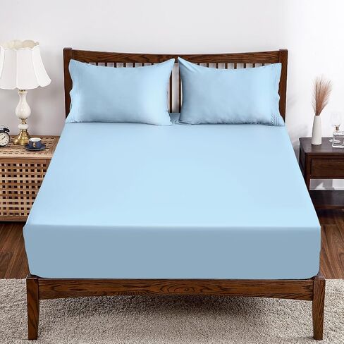 Crib Fitted Sheet Bamboo Viscose Crib Sheet 52"x28"+8" for Standard Crib and Toddler Mattresses - Deep Pocket, Ultra Soft, Breathable, for Baby Boys and Girls (Beige,1 PC) in Saudi Arabia