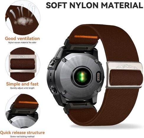 سوار رياضي من النايلون مقاس 26 مم لسوار Garmin Feinx 6x/5x/7x، حزام ساعة ذكية بديل ناعم لـ Garmin Fenix ​​5X Plus، Fenix ​​6X Pro، Fenix ​​3، Fenix ​​3 HR، Descent MK1/Mk2/ Mk2S، Enduro/Enduro 2 in Kuwait