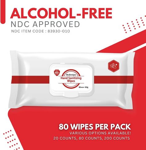 Innerest Mediwiper (1920 Wipes) Antibacterial Hand Wipes | Non Alcohol Wipes Bulk Hand Sanitizer - 80 Count, 24Packs in Saudi Arabia