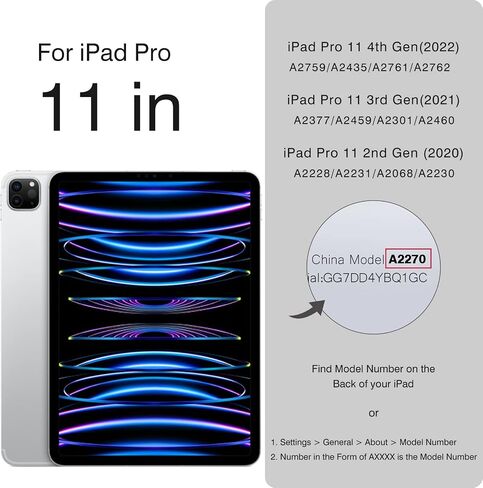 حافظة مغناطيسية لجهاز iPad Pro 11 بوصة الجيل الرابع/الثالث / الجيل الثاني (2022/2021/2020)، حافظة ذكية نحيفة، حافظة حامل ثلاثية الطي خفيفة الوزن، خاصية النوم/الاستيقاظ التلقائي، تدعم الجيل الثاني من شحن قلم Apple (أبيض) in Kuwait