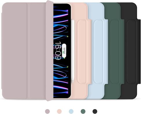 حافظة مغناطيسية لجهاز iPad Pro 11 بوصة الجيل الرابع/الثالث/الثاني (2022/2021/2020)، حافظة ذكية نحيفة، حافظة حامل ثلاثية الطي خفيفة الوزن، النوم/الاستيقاظ التلقائي، دعم الجيل الثاني من شحن قلم Apple (قهوة الشوفان) in Kuwait