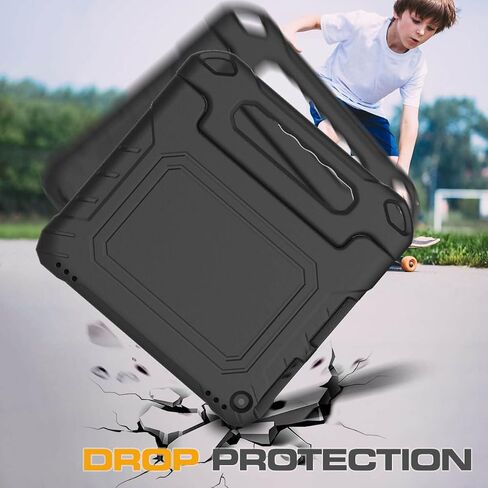 حافظة أطفال لجهاز HD 10 Pro / 10 Plus / 10 Pro Tablet (الجيل 13/11)، واقي شاشة مدمج، حافظة حماية متينة بمقبض مقاوم للصدمات لجهاز HD 10.1 بوصة 2023/2021، أسود in Saudi Arabia