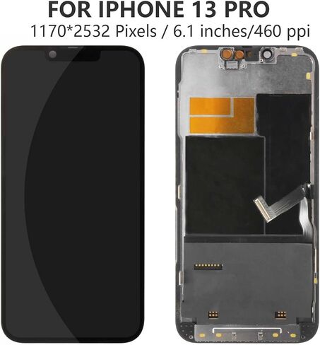OLED for iPhone 13 Pro Screen Replacement Kit Full HD COF LCD Display 3D Touch Digitizer Assembly with Repair Tool for Model A2638, A2483, A2636, A2639, A2640 Black 6.1" in Saudi Arabia