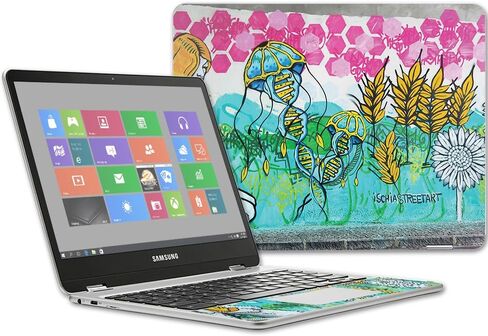 MightySkins Skin Compatible with Samsung Chromebook Plus 12.3"(2017) wrap Cover Sticker Skins Purple Hearts in Saudi Arabia