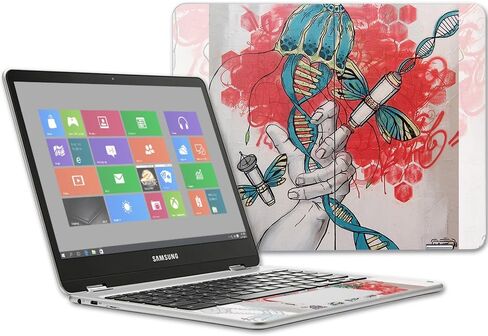 MightySkins Skin Compatible with Samsung Chromebook Plus 12.3"(2017) wrap Cover Sticker Skins Purple Hearts in Saudi Arabia