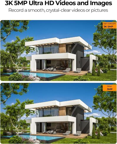 كاميرات مراقبة K&F Concept 5MP لاسلكية في الهواء الطلق، كاميرا شمسية 3K 360 درجة PTZ لأمن المنزل، كاميرات أمان WiFi 2.4 جيجا هرتز مع أضواء كاشفة وصفارة إنذار، كشف الحركة، تعمل مع Alexa in Saudi Arabia