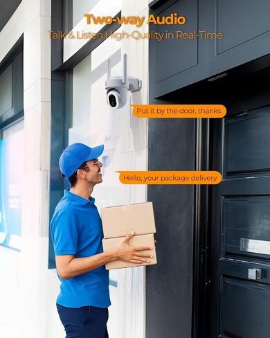 كاميرات مراقبة K&F Concept 5MP لاسلكية في الهواء الطلق، كاميرا شمسية 3K 360 درجة PTZ لأمن المنزل، كاميرات أمان WiFi 2.4 جيجا هرتز مع أضواء كاشفة وصفارة إنذار، كشف الحركة، تعمل مع Alexa in Saudi Arabia