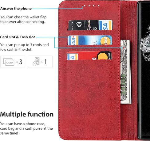 Ｈａｖａｙａ Magnetic Card Wallet Holder with MagSafe for iPhone 15 Pro Max/15 Pro/15 Plus/15/14 Pro Max/14 Plus/14 Pro/14/13 Pro Max/13 Pro/13/13 Mini/12/12 Pro/12 Pro Max/12 Mini-Wine Red in Saudi Arabia