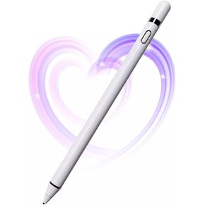 أقلام لمس لشاشات اللمس، قلم نشط متوافق مع Apple، غطاء غطاء مغناطيسي، حساسية عالية، قلم ستايلس قابل لإعادة الشحن متوافق مع iOS/Android وشاشات اللمس الأخرى (أبيض)