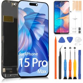 for iPhone 15 Pro Max Screen Replacement for iPhone A2849 LCD Display Digitizer Touch Screen Assembly for A3105,A3106,A3108(Black,Incell)