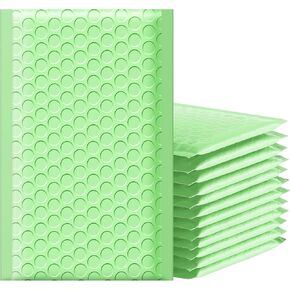 Famagic Bubble Mailers 4x8 بوصة 50 قطعة أكياس شحن زرقاء فاتحة، أكياس تغليف أنيقة للأعمال التجارية الصغيرة، مظاريف بريدية مبطنة ملونة، غير شفافة غير لامعة ذاتية الغلق فقاعات بولي البريد السائبة #000