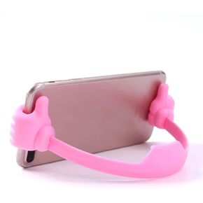 Thumbs Up Phone Holder, Multifunctional Creative Novel Push and Lazy Desktop Universal Tablet Phone Holder, Adjustable and Foldable, Charges via USB