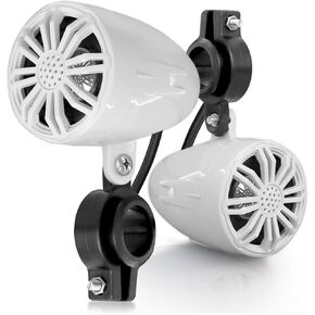 PyleUsa 2.25" Waterproof Off-Road Speakers - 20W Marine Grade Passive Woofer Sound System Full Range Outdoor Audio Stereo Speaker for Motorcycle, Car, ATV, 4x4, Jeep, Boat, Includes Brackets (White)