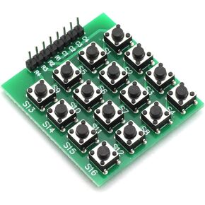 Tegg 1 PC 8 Pin 4x4 Matrix 16 Keys Button Keypad Module for Arduino Raspberry Pi