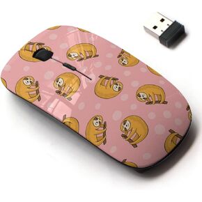 2.4G Wireless Mouse with Cute Pattern Design for All Laptops and Desktops with Nano Receiver - Cute Sloth