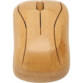 GOWENIC Mouse, Creative Bamboo Wooden 2.4G Cordless Mouse Low Noise Computer Mouse with USB Receiver for Notebook, PC, Laptop, Computer, Support OTG Function