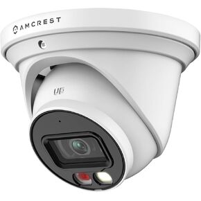 Amcrest Refurbished 5MP AI Turret IP PoE Camera w/ 49ft Nightvision, Security IP Camera Outdoor, Built-in Microphone, Human & Vehicle Detection, 5MP@20fps REP-IP5M-T1277EW-AI (White)