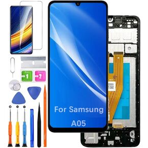 for Samsung A05 Screen Replacement with Frame for Samsung A055F A055F/DS A055M A055M/DS LCD Display Touch Digitizer Assembly with Repair Part Tools