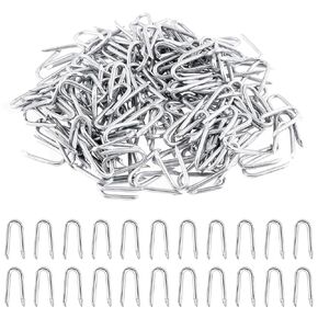 Glarks 151Pcs 3 Sizes Fence Staples Fencing Pliers with Hammerhead Set, Steel Wire Fence Staples Heavy Duty Galvanized Wire Staples U Shaped Nails U Staples for Woven Fencing and Wire Mesh
