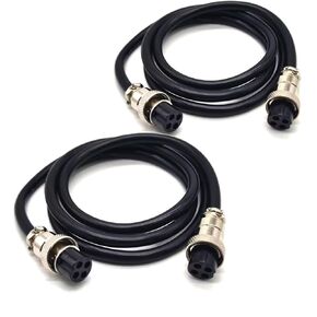 2 Pcs GX16 Aviation Connector Waterproof IP55 Electrical Circular Connector 4 Pin Cable Double Female GX16 Extension Cable Aviation Cordset 3.28 ft gx16 4 Pin Cable Female to Female 1M