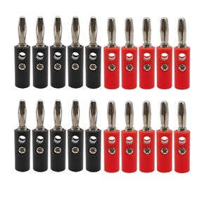 QMseller bnafes Banana Plugs 4mm Audio Speaker Wire Cable Connector Cable Plugs 10 Pairs (Banana Plugs)