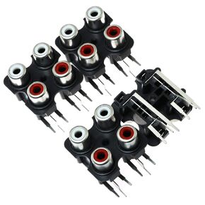 E-المعلقة RCA أنثى جاك 4 قطعة PCB شنت AV منفذ متحدة المركز 4 RCA أنثى فيديو المقبس الزاوية اليمنى موصل