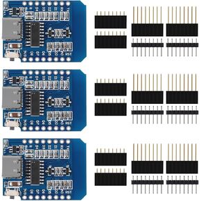 ACEIRMC 5pcs WeMos D1 Mini V4.0.0 Type-C USB WiFi Internet of Things Board Based ESP8266 4MB Compatible with Arduino MicroPython Nodemcu (V4.0.0 Type-C)