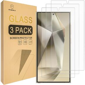 Mr.Shield Screen Protector compatible with Samsung Galaxy S24 Ultra [Fingerprint Unlock Compatible] [Tempered Glass] [3-PACK] [Japan Glass with 9H Hardness]