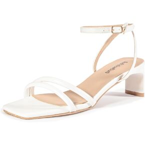 Strappy Heels for Women Square Open Toe Low Chunky Heels Dressy Ankle Strap for Wedding Party Daily Wear