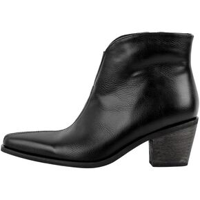 dollkiss Women's Pointed Toe Ankle Boots Block Heel Chelsea Cowboy Booties