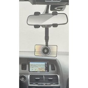 for MagSafe Car Mount Rearview Mirror [24 Strong Magnet] Magnetic Phone Holder for Car Rear View Mirror [4 Clip More Stable] Phone Mount for Your Car Accessories for iPhone 15 14 13 Pro Max Smartphone