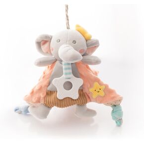 KoKo The Elephant Baby Activity Blanket with Taggies, Teething Star and Crinkly Ears, Soft and Cozy Plush Toy for Infants and Toddlers