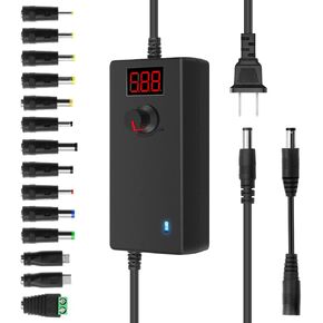 محول إمداد طاقة متغير 3 فولت ~ 24 فولت 1 أمبير، محول طاقة تيار متردد إلى تيار مستمر قابل للتعديل 24 وات، محول تيار متردد 100-240 فولت إلى تيار مستمر 3-24 فولت 1 أمبير، محول عالمي، 14 طرفًا إضافيًا وكابل محول قطبية عكسية in Kuwait